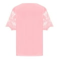 thumbnail image 5 of RYRJJ Womens Lace V Neck Blouses Hollow Out Short Sleeve Loose Fit Casual Tops Plus Size Summer Dressy Elegant Tshirts, 5 of 6