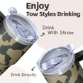 thumbnail image 4 of Camo 20oz Stainless Steel Tumbler with Handle and Straw – Insulated Travel Cup with Sliding Lid, 360° Full Wrap Printed Mug for Home, Outdoor & Sports Use, Camouflage, 4 of 6
