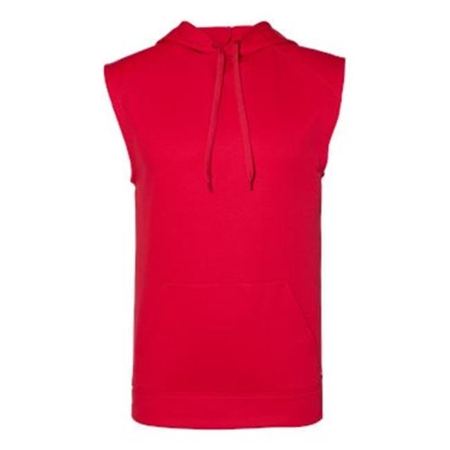 Badger B91685707 Performance Fleece Sleeveless Hooded Sweatshirt, Red