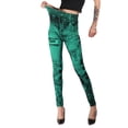 thumbnail image 1 of Fashnice Ladies Denim Pants Button Jeans Stretchy Bottoms Stretch School Trousers green S, 1 of 2