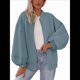 thumbnail image 1 of Sudaderas Oversize con Cremallera para Mujer, Moda de Otoño, Abrigos Casuales de Larga, Conjuntos de Invierno. Lago Azul M, 1 of 10