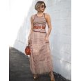 thumbnail image 4 of Women's Tulle Midi Skirt Elastic High Waist A-Line Ruffle Tiered Layered Mesh Puffy Long Maxi Skirt, 4 of 11