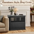 thumbnail image 3 of Bifanuo Dog Crate, Decorative Plastic Kennel with Locking Latch for Small to Medium Breeds, Indoor, Black, 3 of 9