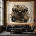 thumbnail image 6 of Skull Moth and Evergreen Wreath Tapestry, 6 of 7