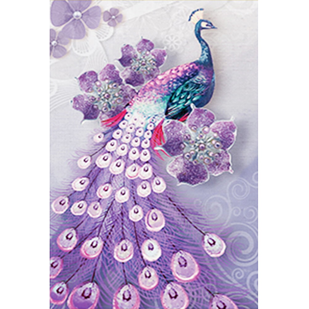5D Special Shaped Diamond Painting Kit Peacock Animal Mosaic Dotz Embroidery Art 