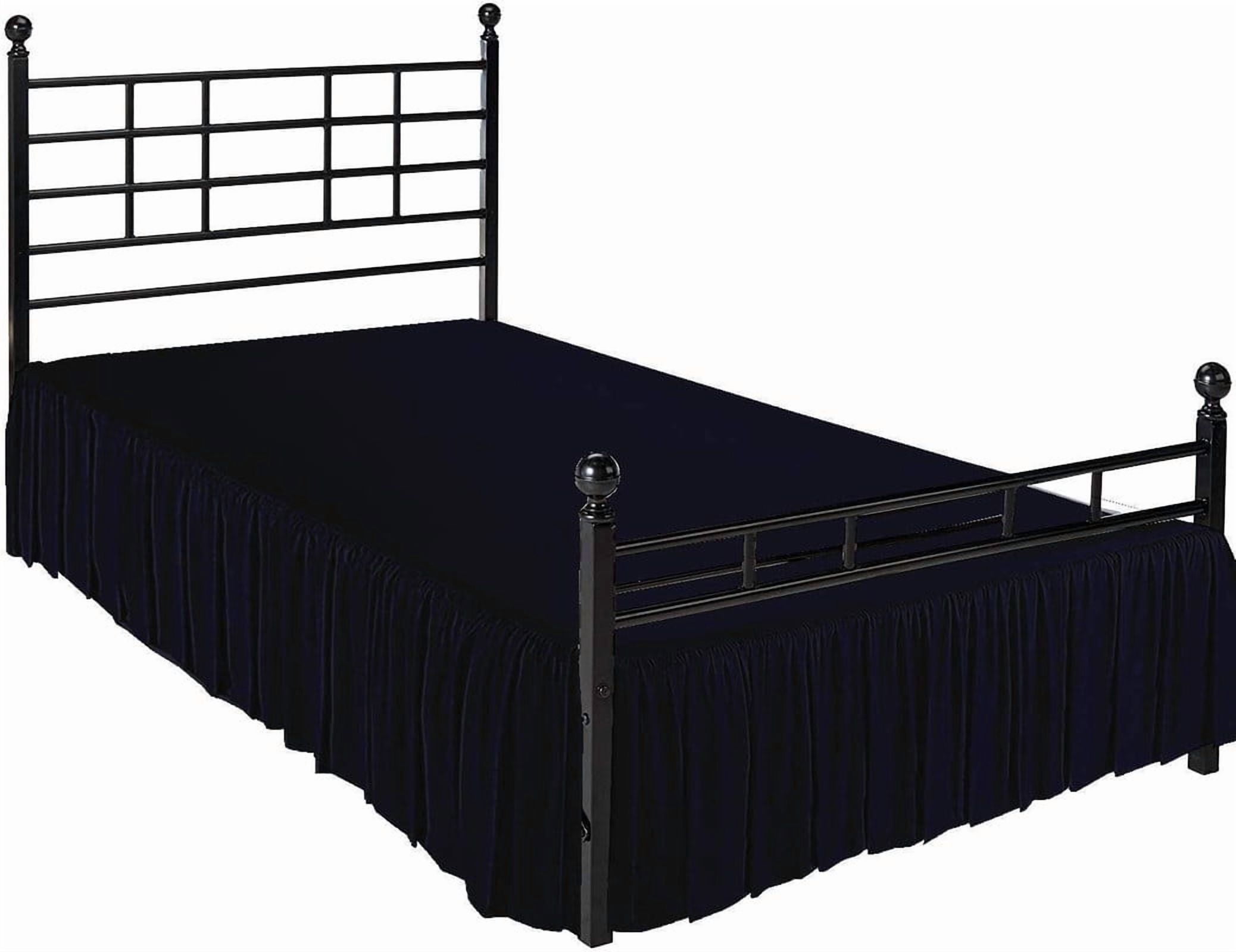 Split Corner Ruffle Bed Skirts, 16" Tailored Drop Bed Skirt, Dust Ruffle Bedskirt with Platform, 100% Microfiber, Extra Soft -Queen Size-Chocolate Solid