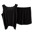 thumbnail image 5 of ylioge Short Pajama Sets for Women 2 Piece Lightweight Solid Color Sleeveless Tank Tops Wide Leg Shorts Breathable Sleepwear Homewear Pajamas Outfits, 5 of 5