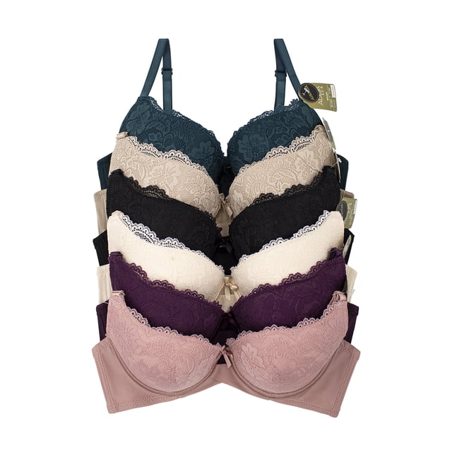 Paquete de Brasier Adda Lingerie Modelo Ainhoa, Brasier copa C, Colores surtidos