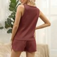 thumbnail image 3 of Trajes de 2 piezas para mujer, camiseta sin mangas, pantalones cortos, cintura elástica, pijama CACAGOO Pantalones cortos sin mangas, 3 of 6