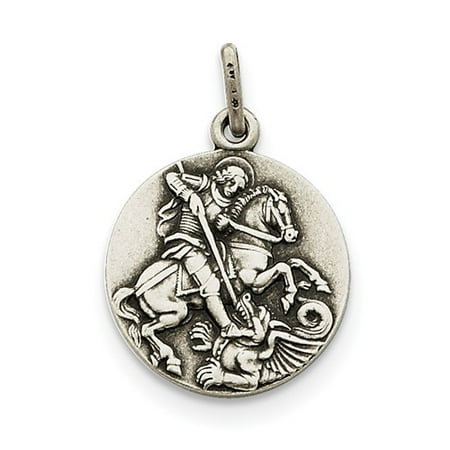 Sterling Silver Antiqued Saint George Medal
