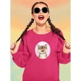 thumbnail image 2 of Cat Licking Face Sweatshirt Women -Kayomi Harai Designs, Female Medium, 2 of 4