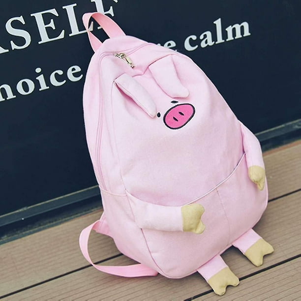 3d Cute Pig Backpacks For Kids Schoolbags Teenager Students Shoulder Bag Canvas Rucksack Women Cartoon Embroidery Pack Gift Walmart