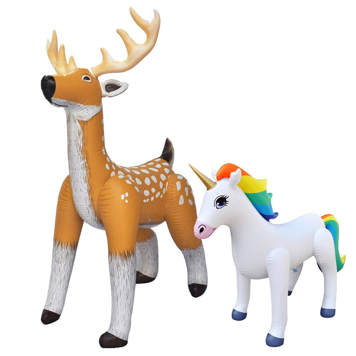 Classic Deer 74" and Unicorn 40" Holiday Party Dispay Decoration and Fun