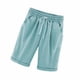 thumbnail image 3 of Pantalones cortos Cintura elástica Pantalones cortos sueltos Mujer Trajes de verano, Verde claro, L Eigraketly AP002089-42, 3 of 6