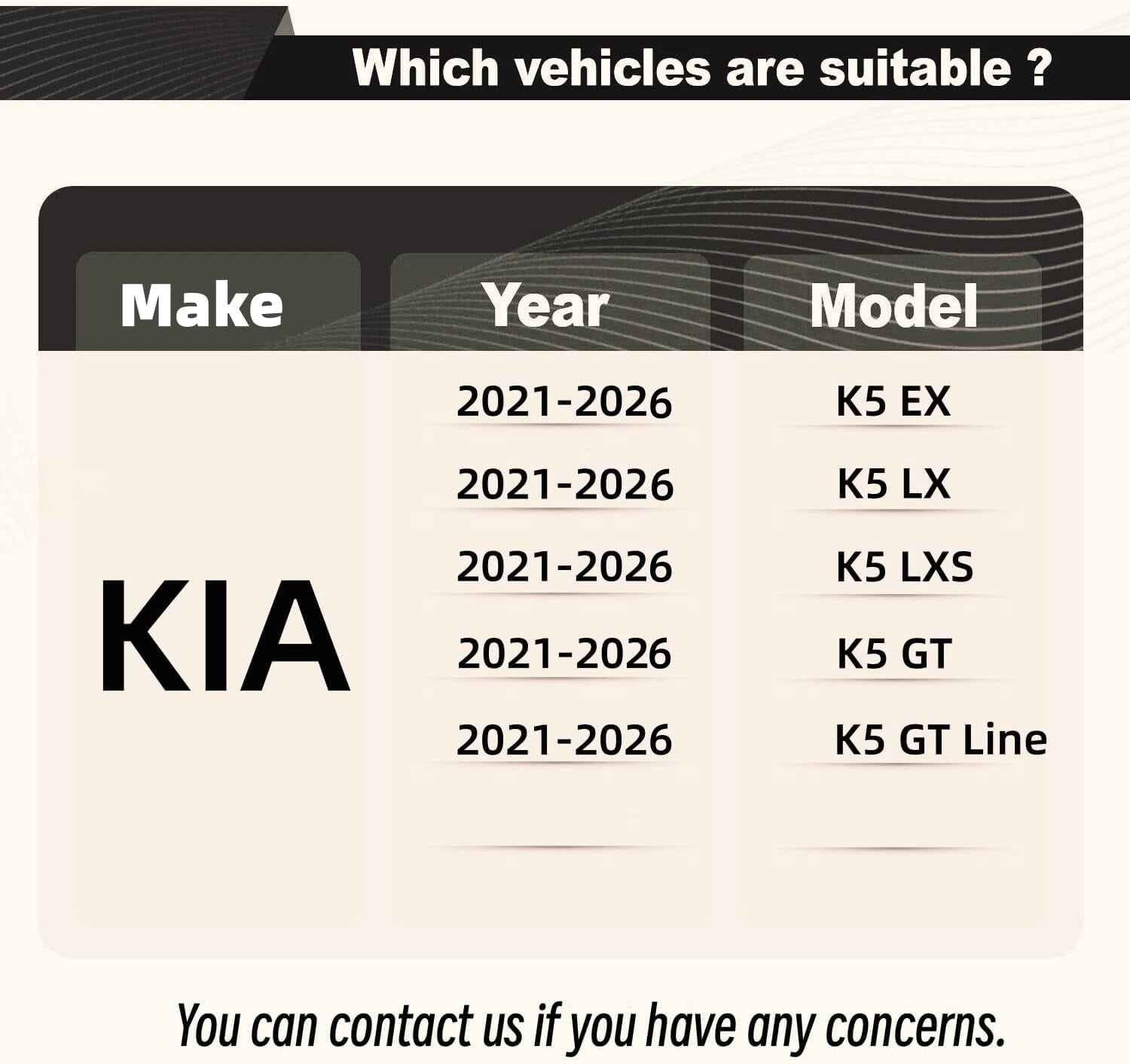 Front Bumper Lip Splitter Spoiler Compatible with KIA K5 EX/LX/LXS/GT 2021-2026 & Kia K5 GT/GT-Line 2025 2026, 3pcs Air Dam Chin Body Kit Underbody Lip Accessories (Gloss Black)