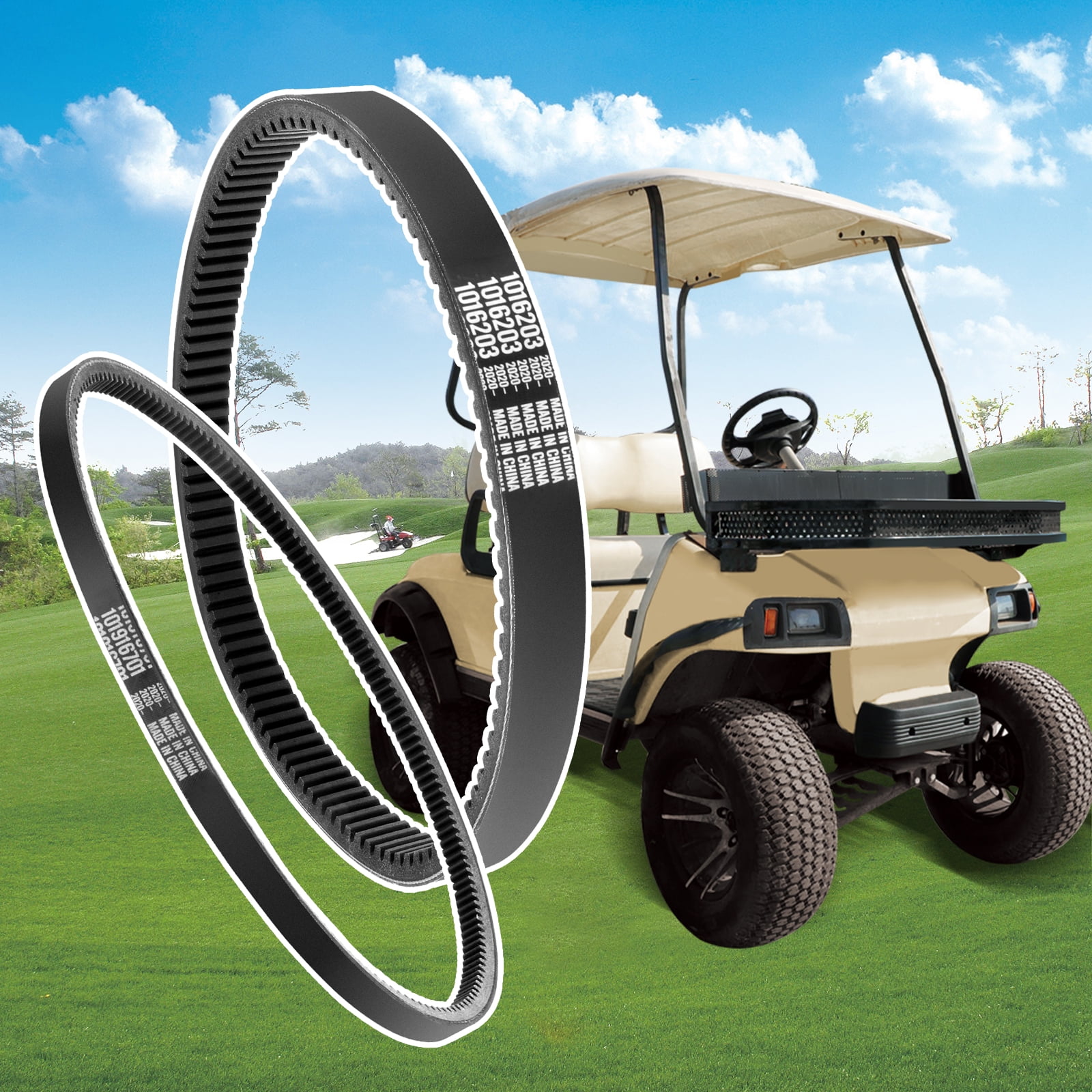 Roykaw Golf Cart Drive Belt Starter Belt for Club Car DS 1997+ & Precedent 2004+, OEM# 101916701, 1016203