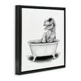 thumbnail image 3 of Stupell Industries Funny T-Rex Bathtub Washroom Animals & Insects Painting Black Floater Framed Canvas Art Print Wall Art, 25 x 25, 3 of 9