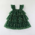 thumbnail image 4 of enyan Toddler Baby Girl Christmas Dress Star Sequin Layered Tutu Tulle Dress Girls Cake Smash Xmas Tree Dresses Green,4-5 Years, 4 of 7