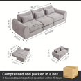 thumbnail image 2 of 102in Sectional Sofa for Living Room, Convertible Cloud Sofa Bed Sleeper, No Assembly Needed, Grey, 2 of 8
