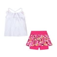 thumbnail image 3 of LittleSpring 2T Toddler Girls 2-Piece Floral Tank Top and Shorts Casual Outfit, White, 3 of 6