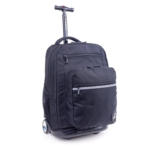 J World Unisex Sundance 20" Rolling Backpack with Laptop Sleeve for School and Travel, Black