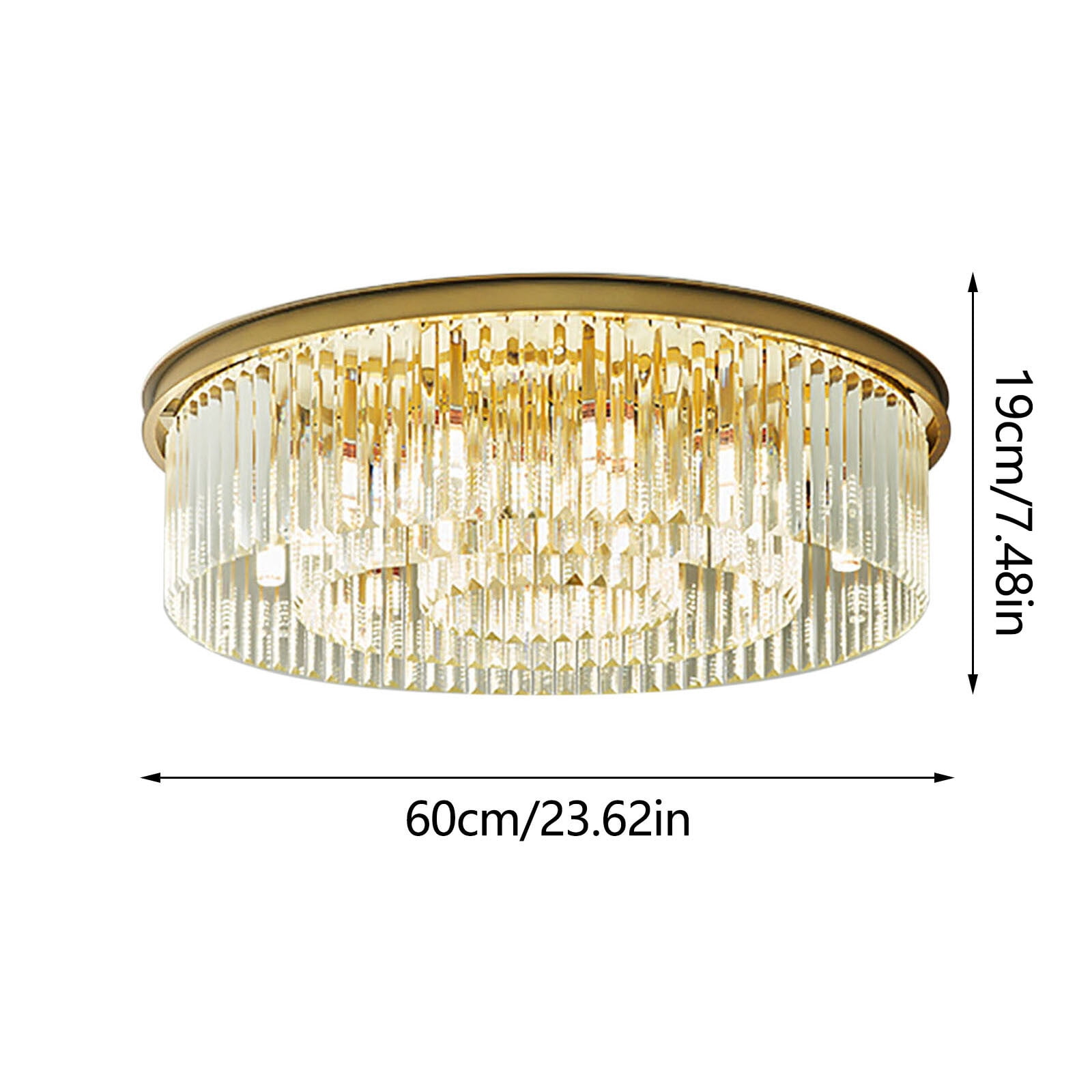 DENEST 23.6" Modern Crystal Chandelier Ceiling Light Fixture for Home & Office