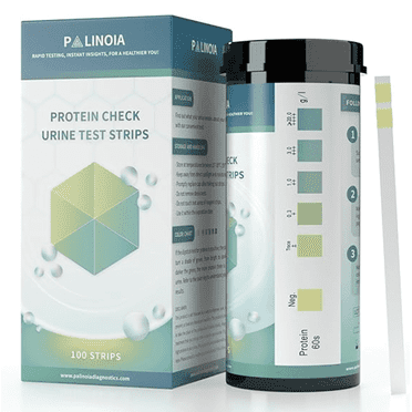 Double-Check Protein Test Strip Kit - 2X More Dependable Protein Test for Urine, Protein Urinalysis Home Urine Test Strip for Kidney Function Assessment (100 CT)
