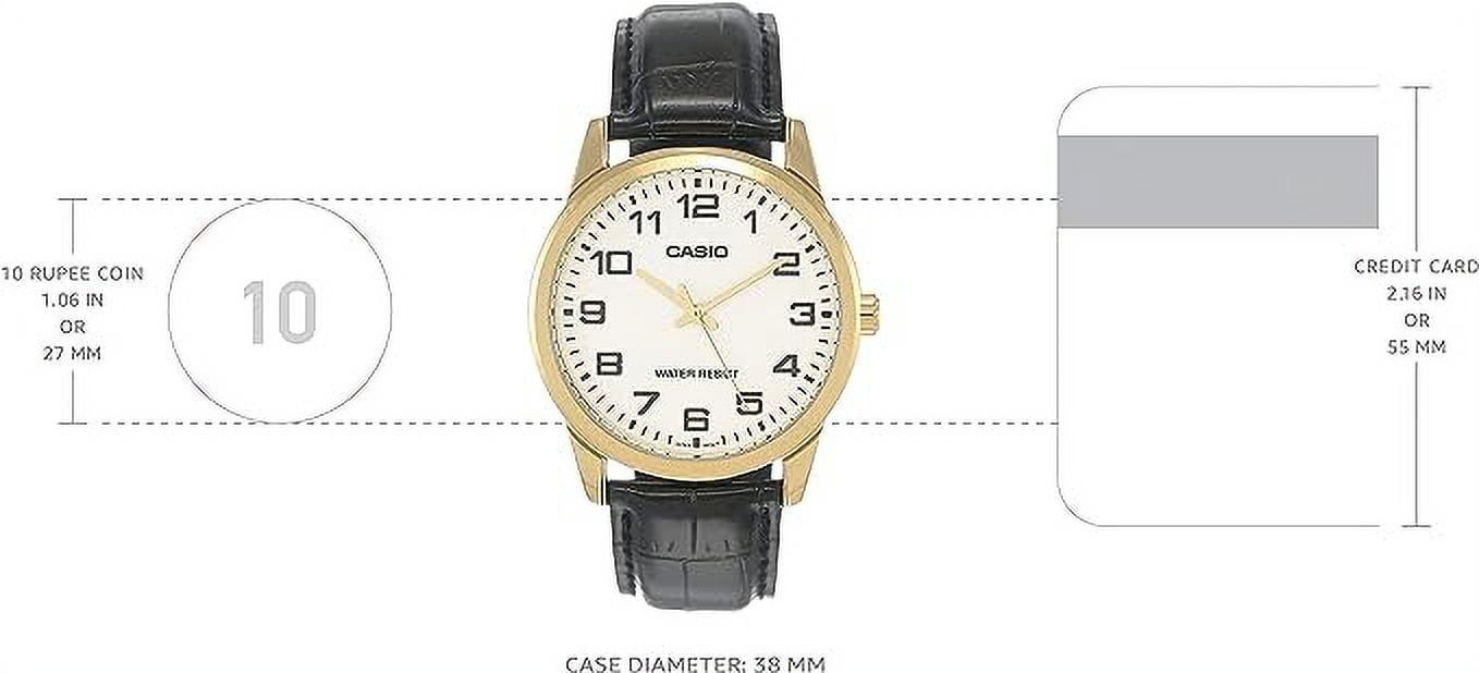 Casio Mens Analogue Quartz Watch with Leather Strap MTP-V001GL-7B