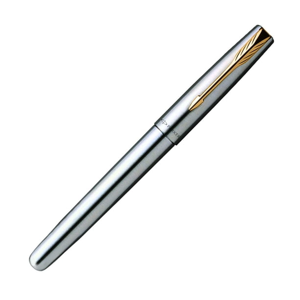 Bolígrafo Rollerball Parker Frontier de Acero Inoxidable con Detalles Dorados