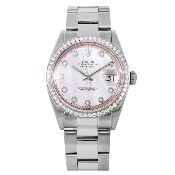 Pre-Owned ROLEX DATEJUST 1601 36MM, PINK DIAMOND DIAL WITH STAINLESS STEEL OYSTER BRACELET
