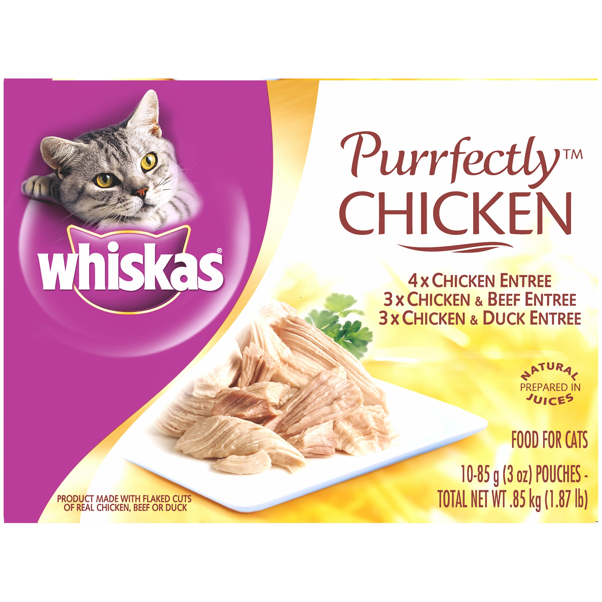 Whiskas Purrfectly Chicken Variety Pack Wet Cat Food 10 Count