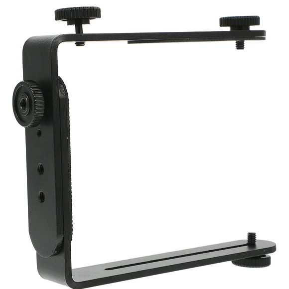 KAKOWELY Metal L Bracket Camera 1/4 Inch Screw Flash Light Holder Camera Bracket,6.3X"X4.72"X1.34"