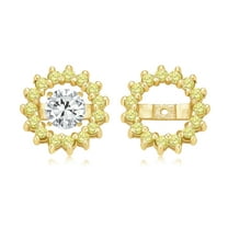 Bling Jewelry Womens Cubic Zirconia Earring Jacket 14K Gold Plated Sterling Silver Multiple Colors