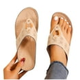 thumbnail image 4 of LOVZFMLL Sandals for Women 2025 Fashion Cut Out Flip Flops Thongs Slip On Summer Casual Outdoor Beach Vacation Comfort Walking Sandals Beige 8.5, 4 of 9