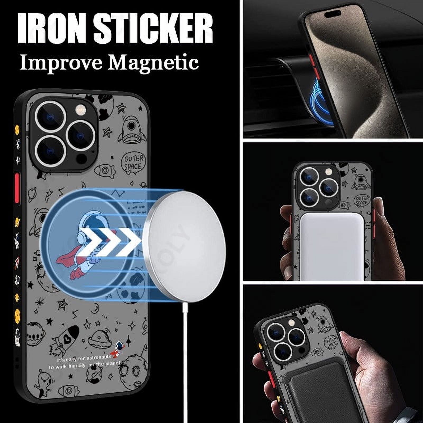 Coque Antichoc IPhone Avec Motif Astronaute - Compatible MagSafe Modèles 11 à 15 Pro Max