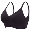thumbnail image 2 of Solid Color Wireless Bra, Thin Lightweight Removable Cup, Soft Jelly Support, Daily Wear Comfort Underwear for Women #Black,M, 2 of 3