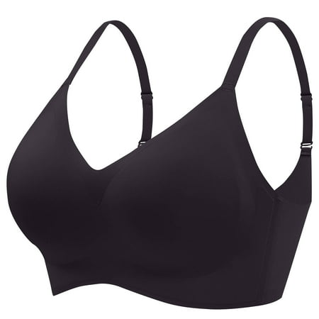 Mrasaso New Arrivals! Sports Bras Women Nylon Bra Fashion Women s Solid Color Thin and Light Wireless Removable Jelly Adhesive Bra for Soft Support(1pc Underwear) Black|XL