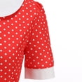 thumbnail image 5 of ZToonmas Women's Polka Dot Vintage Swing Dress Peter Pan Collar Short Sleeve Hepburn Style Party Dress with Bow Belt, 5 of 8