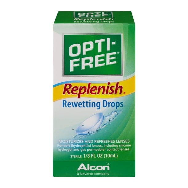 ALCON OPTIFREE REPLENISH Contact Lens Rewetting Eye Drops .33 fl oz