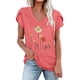 thumbnail image 2 of Puntoco Moda Mujer Verano Cuello En V Manga Corta Estampado Casual Camiseta Blusa Puntoco Puntoco-5010, 2 of 5