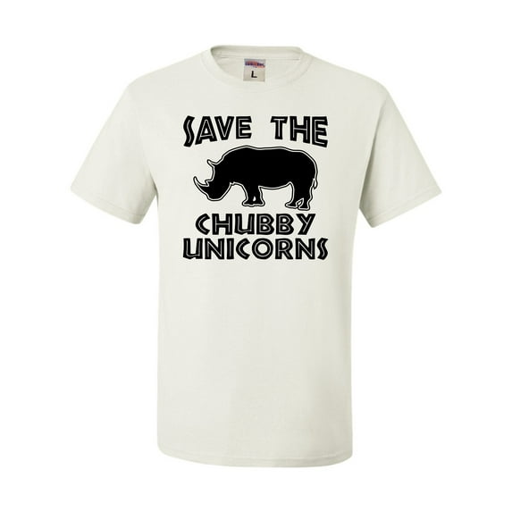 Adult Save The Chubby Unicorns Funny Rhino T-Shirt