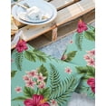 thumbnail image 3 of Outdoor Throw Pillow Cover Watercolor Garden Art Hibiscus Flowers Waterproof Cushion Covers 2 Pack Floral Plants on Teal Pillow Cases Home Decoration for Patio Garden Couch Sofa, 3 of 7