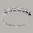 thumbnail image 3 of LBG British Made 14k White Gold Cultured Pearl & Aquamarine Womens Eternity Ring - 33 size options - Size 8.25, 3 of 9
