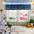thumbnail image 6 of Blue Stripes Valances for Windows, Decorative Rod Pocket Window Valance Curtains, Watercolor Vintage Abstract Gradient Mottled Short Curtain Drapes for Kitchen/Living Room, 2 Panels, 42" W x 12" L, 6 of 8
