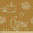 thumbnail image 2 of Ambesonne Pumpkin Fabric by the Yard Upholstery, Harvest Season Illustration, 10 Yards, Amber and Dark Peach, 2 of 5