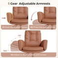 thumbnail image 5 of Hawsaiy Criss Cross Office Chair with Flip-Up Arms, Ergonomic Cross Legged Desk Chair, PU Leather Executive Computer Chair, 135° Reclining Plush Cushion, Pet-Friendly, Brown, 5 of 11