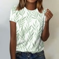 thumbnail image 2 of JULMCOMO Oversized Tshirts for Women Dressy Casual CrewNeck Lightweight Shirts Short Sleeve Blouses Plus Size Comfy Summer Tops Floral Print Clothes Green 2XL, 2 of 6