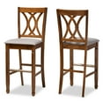 thumbnail image 2 of Baxton Studio Calista Modern and Contemporary Grey Fabric Upholstered and Walnut Brown Finished Wood 2-Piece Bar Stool Set, 2 of 9