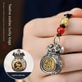 thumbnail image 3 of Twelve Zodiac God of Wealth Bag Keychain, Chinese Feng Shui Rotatable Lucky Money Prosperity Fortune Pendant Gift Jewelry (Zodiac Sheep), 3 of 8