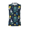 thumbnail image 4 of Yiaed Space and Animals Print Men's Singlet Vests Summer Running Muscle Tank Tops Gym Undershirt Round Neck Sleeveless for man, 4 of 5
